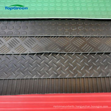 wholesale anti slip broad wide ribbed rubber mat flooring